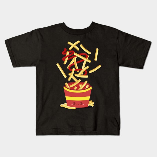 Extreme French Fry Making Kids T-Shirt by StrayKoi